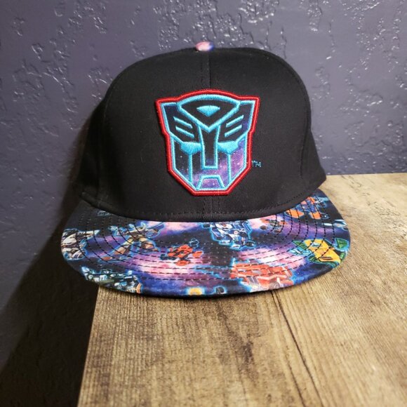 Hasbro 2014 Transformers Hat Autobots Retro 80s Color Shield Cartoon Fitted L XL - Picture 1 of 7